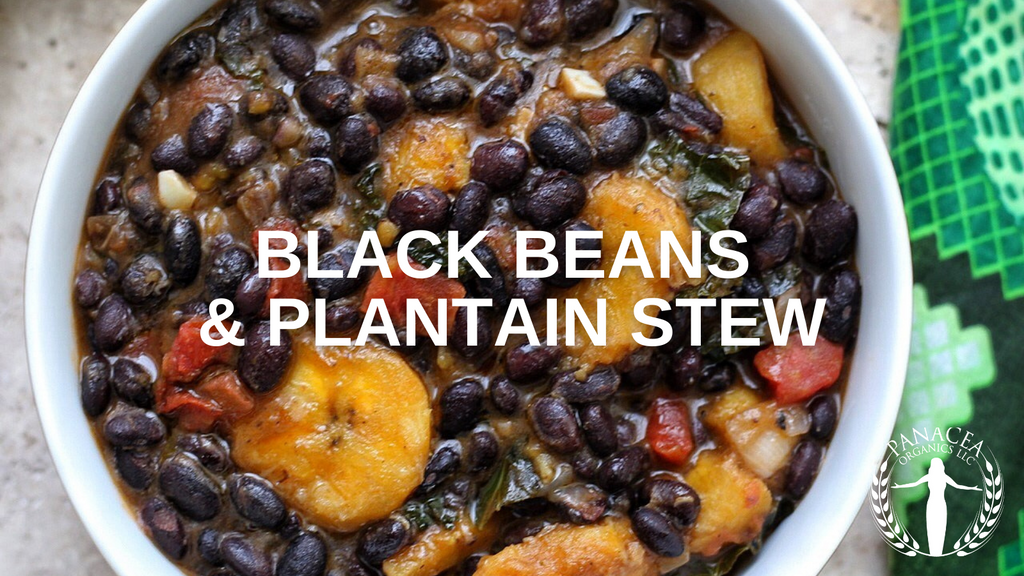Black beans and plantain stew
